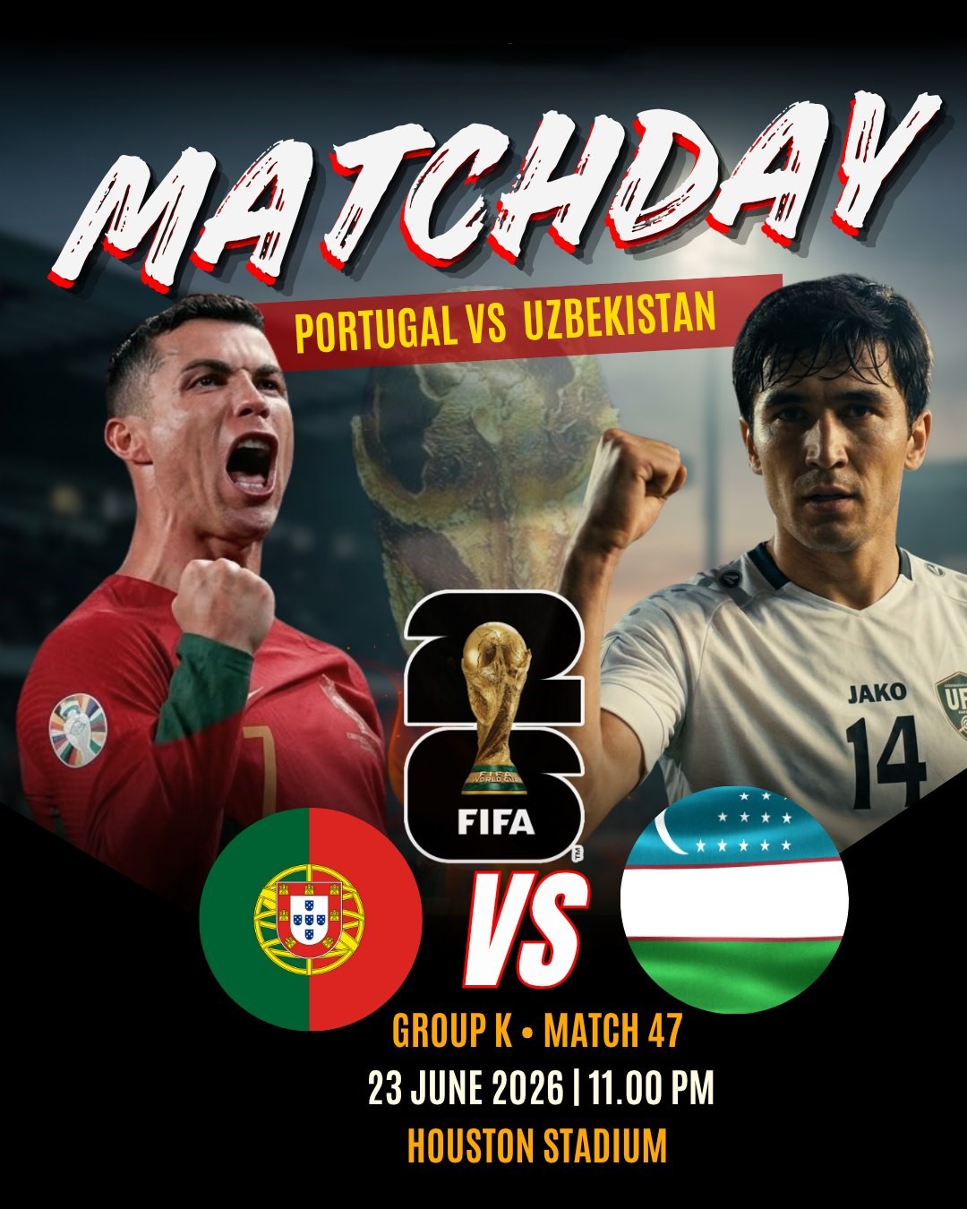 2026 FIFA World Cup (2026) Portugal vs Uzbekistan | 23 June 2026