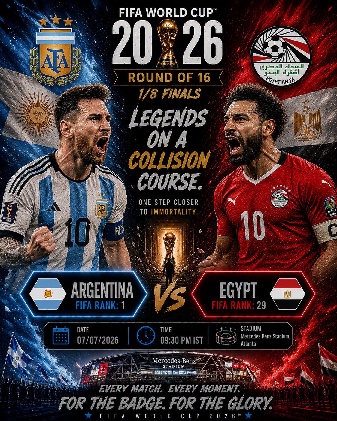 FIFA World Cup (2026) R16 Argentina vs Egypt 7 July 2026