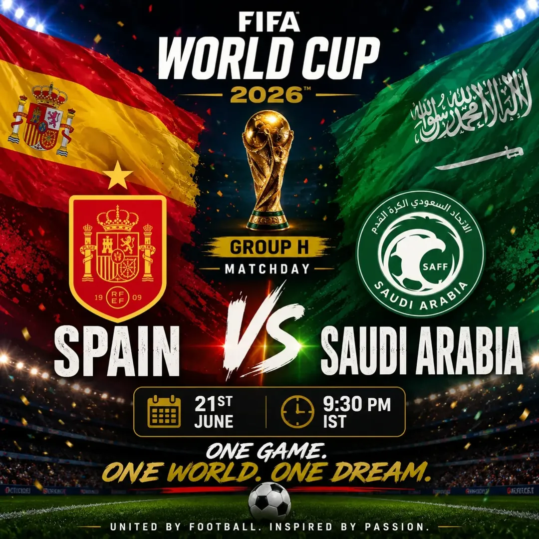 2026 FIFA World Cup (2026) SPAIN VS SAUDI ARABIA - 21 june 2026