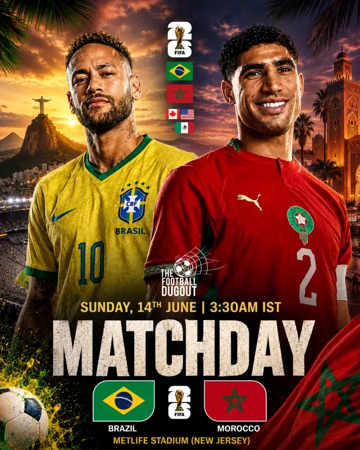 FIFA World Cup (2026) Brazil vs Morocco । june 14 2026