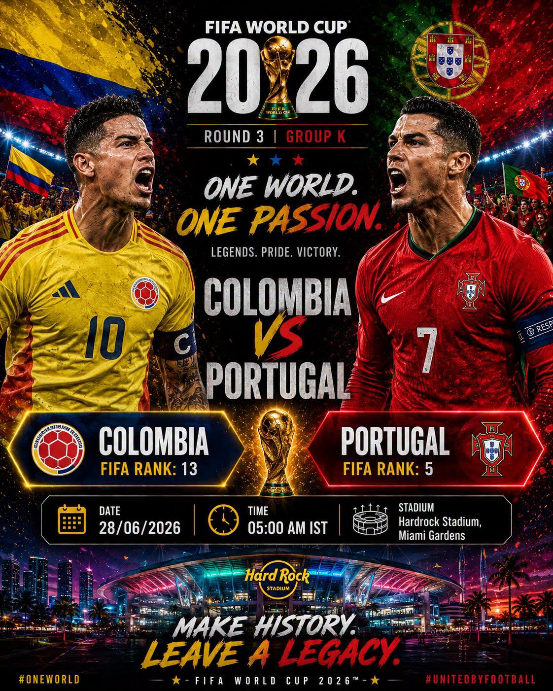 FIFA World Cup (2026) Colombia vs Portugal 28 june 2026