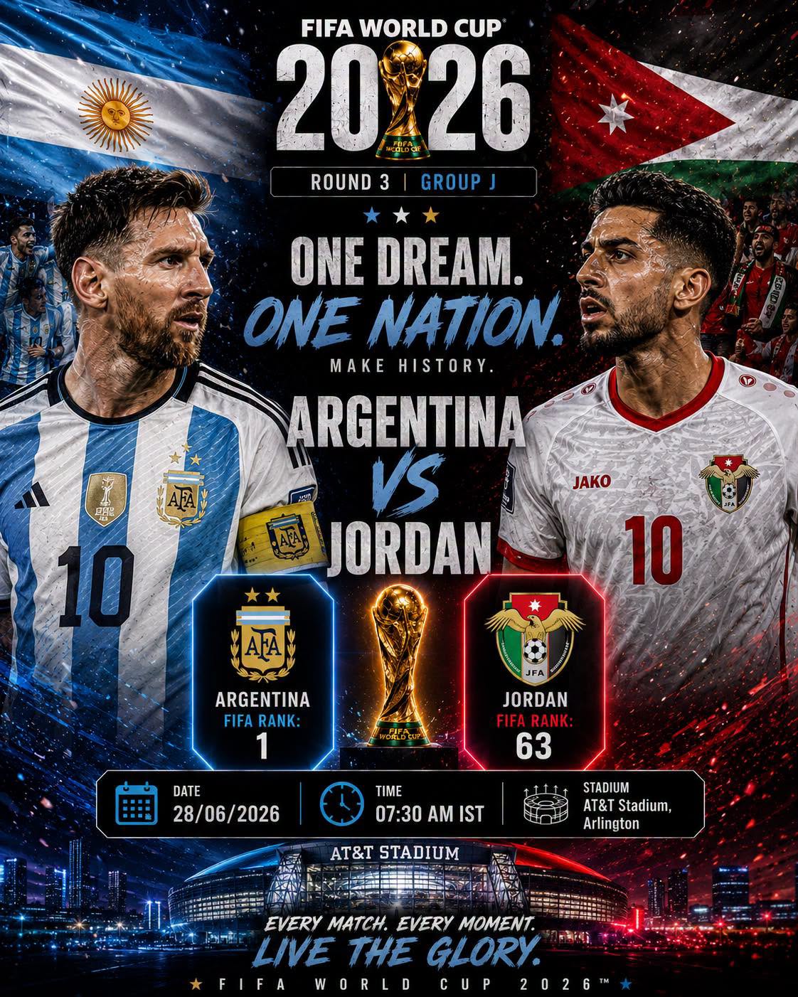 FIFA World Cup (2026) Jordan vs Argentina 27 june 2026