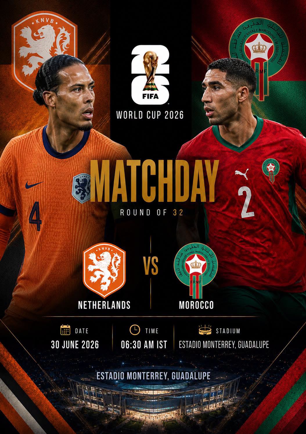 FIFA World Cup (2026)  Netherlands vs Morocco