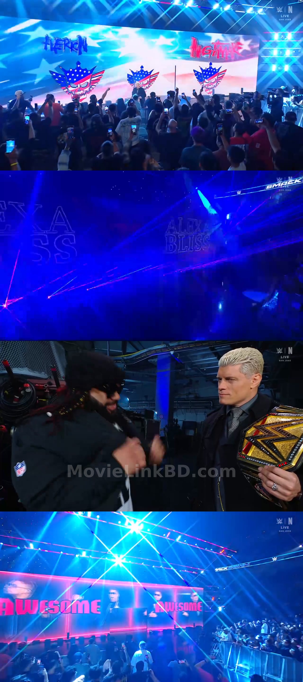 Screenshot of WWE Friday Night SmackDown (17th-October 2025) &bull; Hindi + English on MovieLinkBD