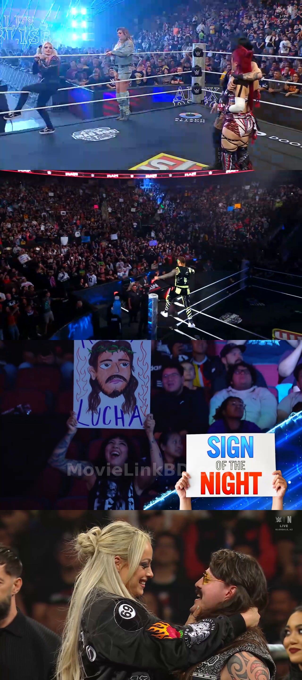 Screenshot of WWE Monday Night Raw (1st-December 2025) &bull; English + Hindi on MovieLinkBD
