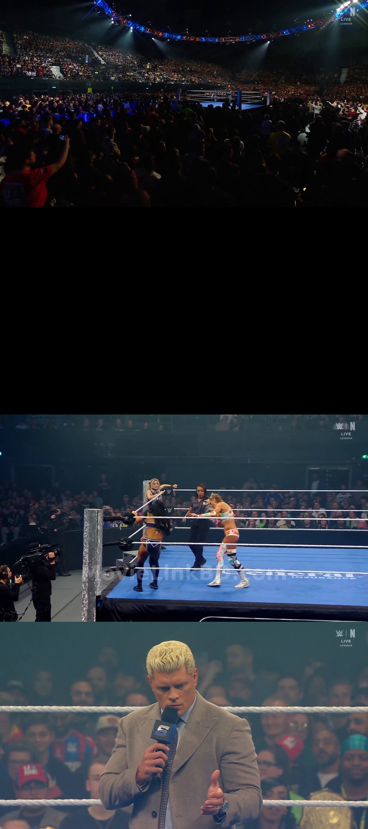 Screenshot of WWE Friday Night SmackDown (16th January 2026) &bull; Hindi + English on MovieLinkBD