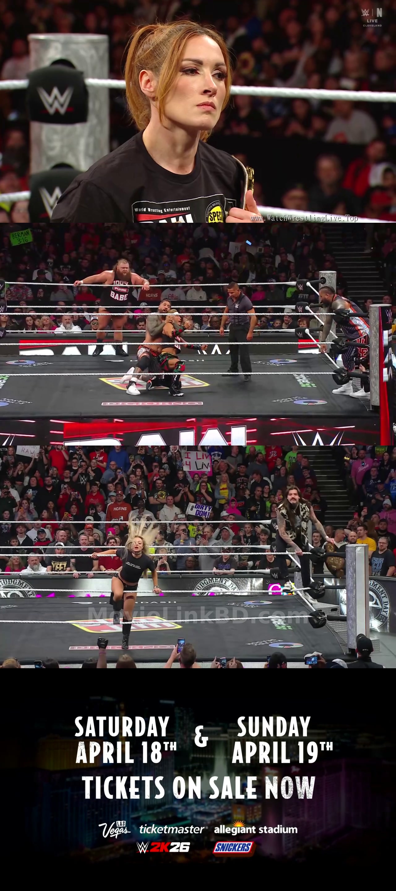 Screenshot of WWE Monday Night Raw (9th-February 2026) &bull; Hindi + English on MovieLinkBD