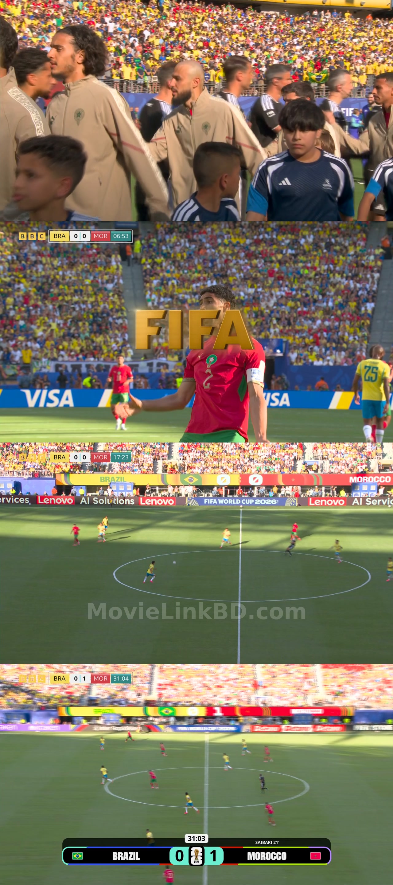 Screenshot of FIFA World Cup  Brazil vs Morocco । june 14 2026 (2026) &bull; English on MovieLinkBD