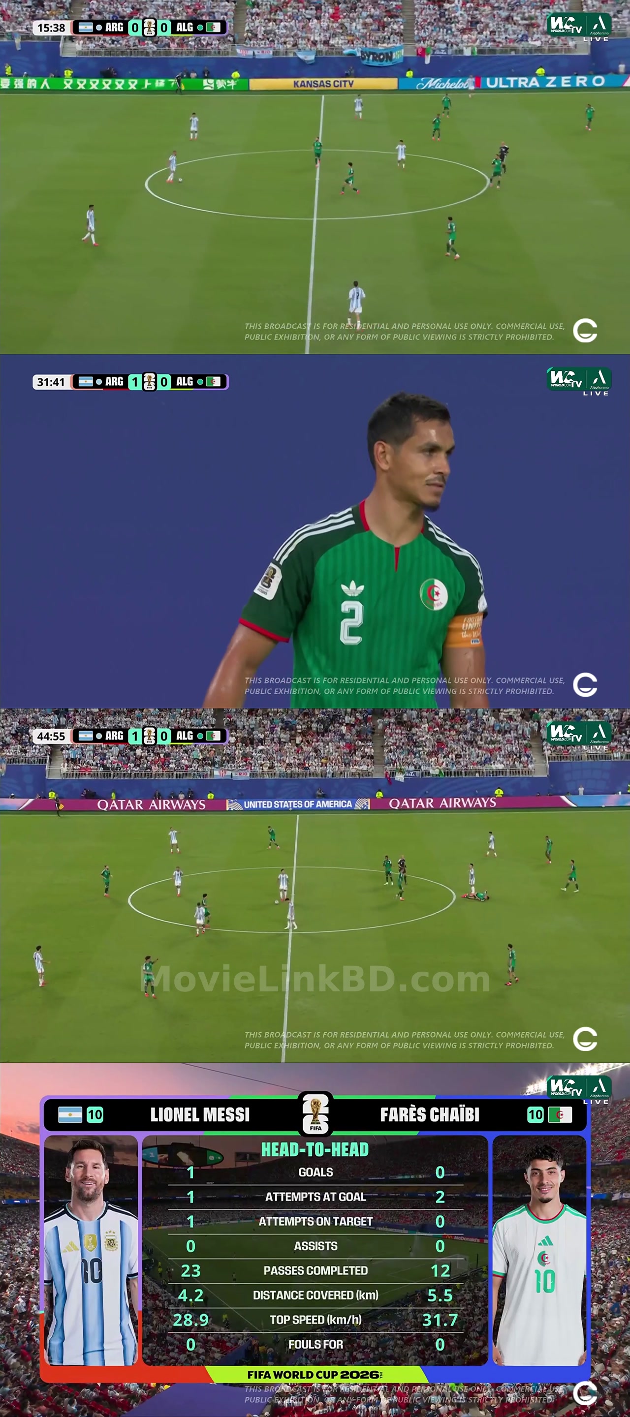 Screenshot of FIFA World Cup  Argentina vs Algeria 17 June 2026 (2026) &bull; Others on MovieLinkBD