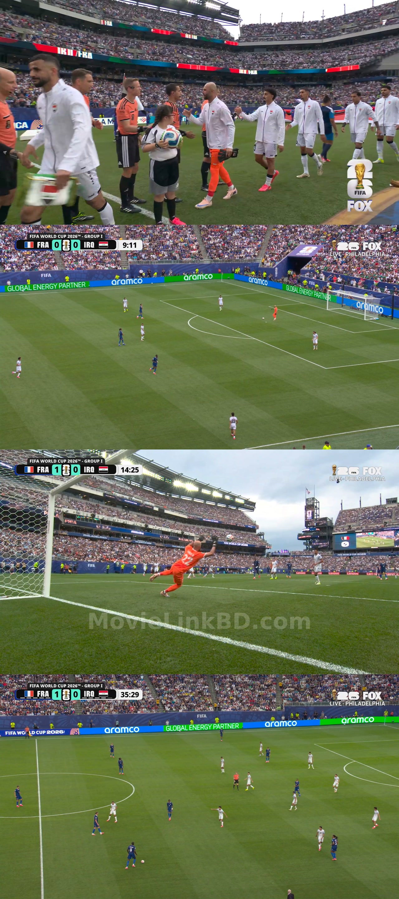 Screenshot of 2026 FIFA World Cup  France vs Iraq - 22 june 2026 (2026) &bull; English on MovieLinkBD