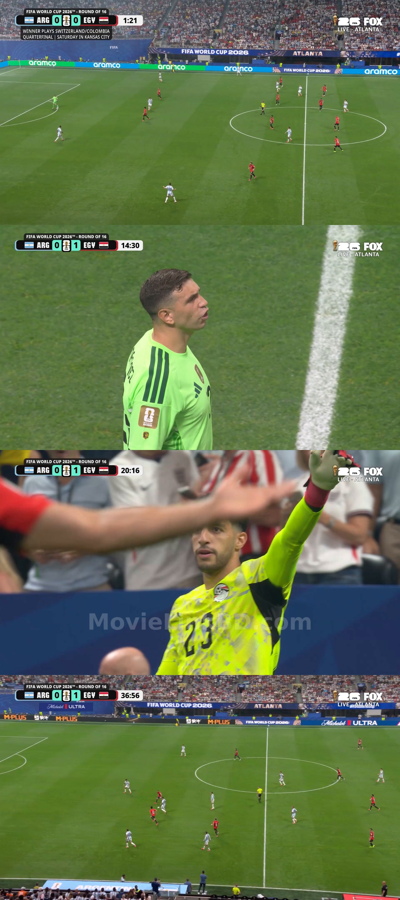 Screenshot of FIFA World Cup  R16 Argentina vs Egypt 7 July 2026 (2026) &bull; English on MovieLinkBD