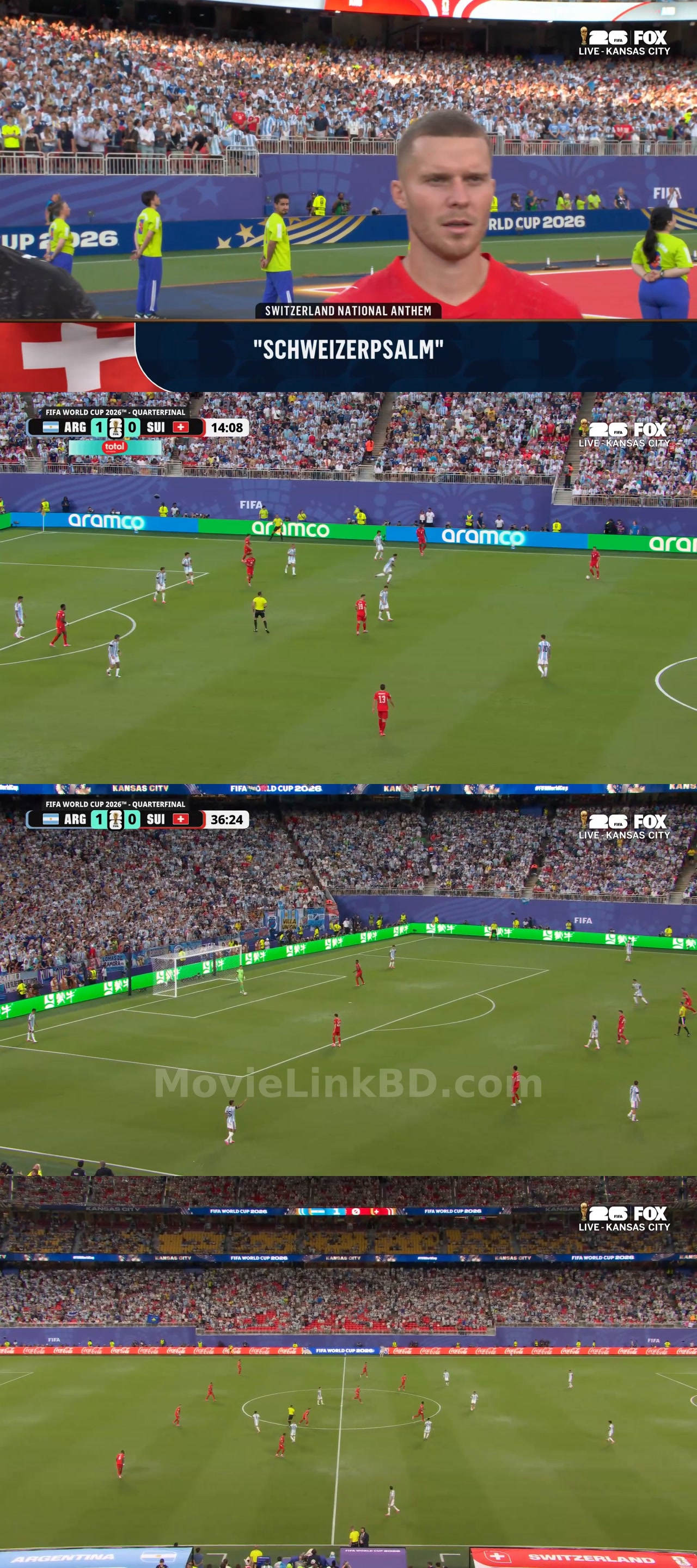 Screenshot of FIFA World Cup  Quarter-Final | Argentina vs Switzerland (2026) &bull; English on MovieLinkBD