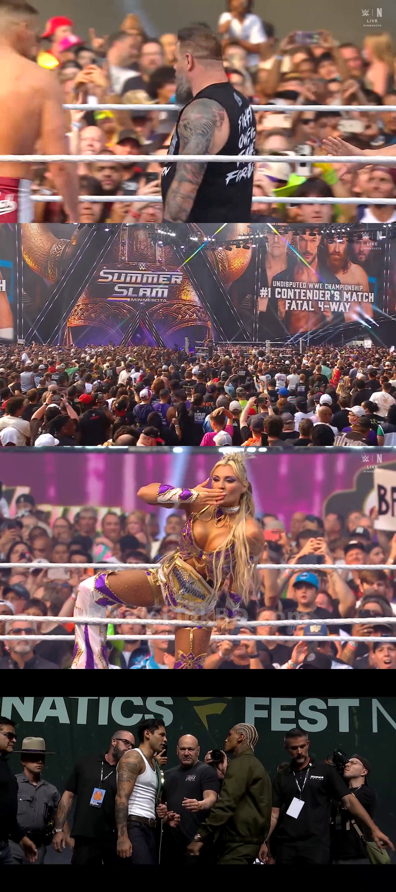 Screenshot of WWE SummerSlam  Night 2 Part 2 (2026) &bull; English + Hindi on MovieLinkBD
